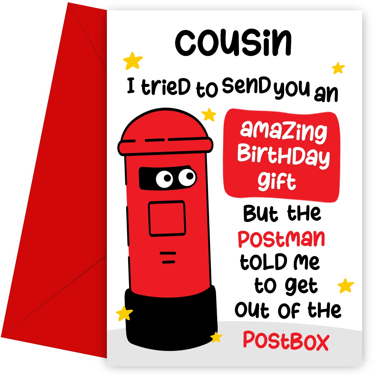 Funny Birthday Cards for Cousin - Postman Told Me To Get Out