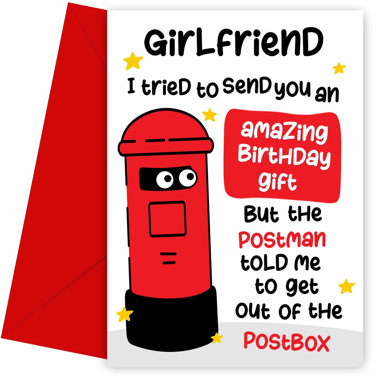 Funny Birthday Cards for Girlfriend - Postman Told Me To Get Out