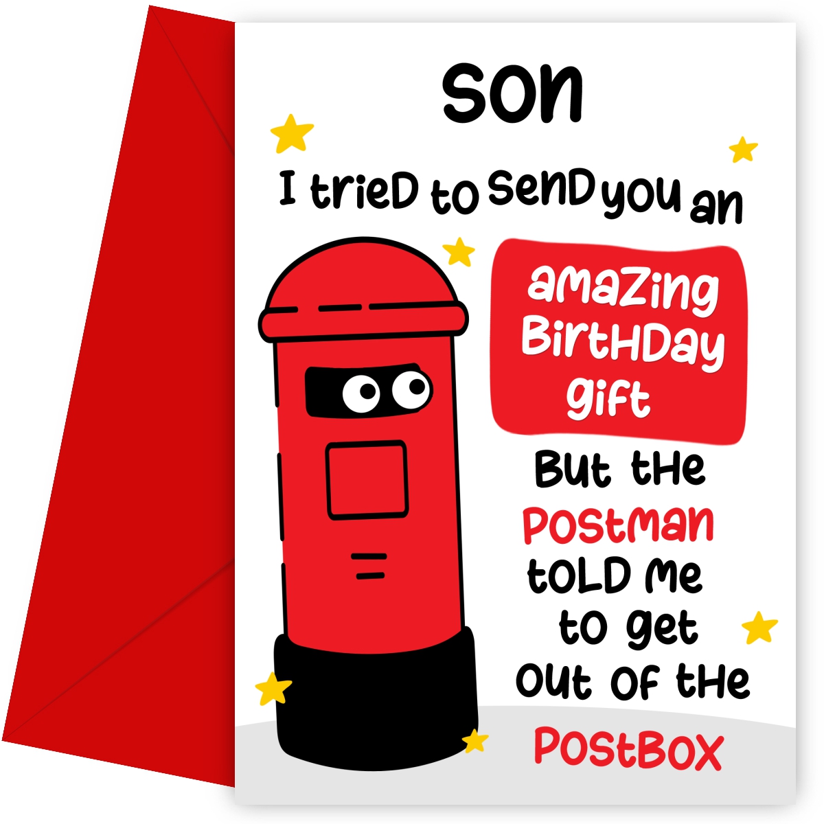 Funny Birthday Cards for Son - Postman Told Me To Get Out