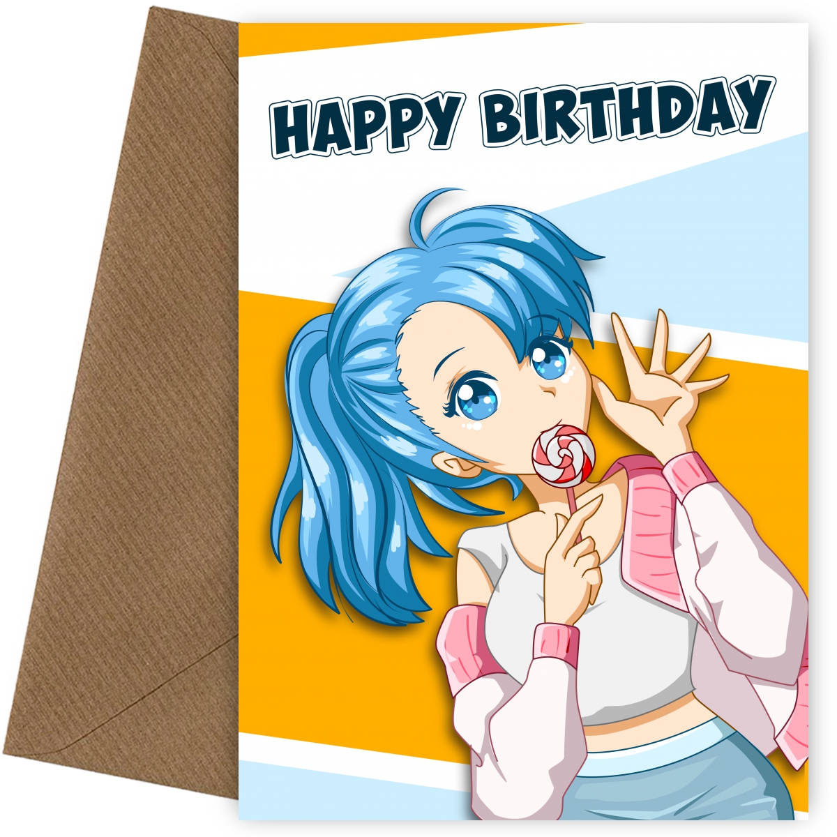 Anime Birthday Card for Teens - Manga Birthday Card for Boys and Girls