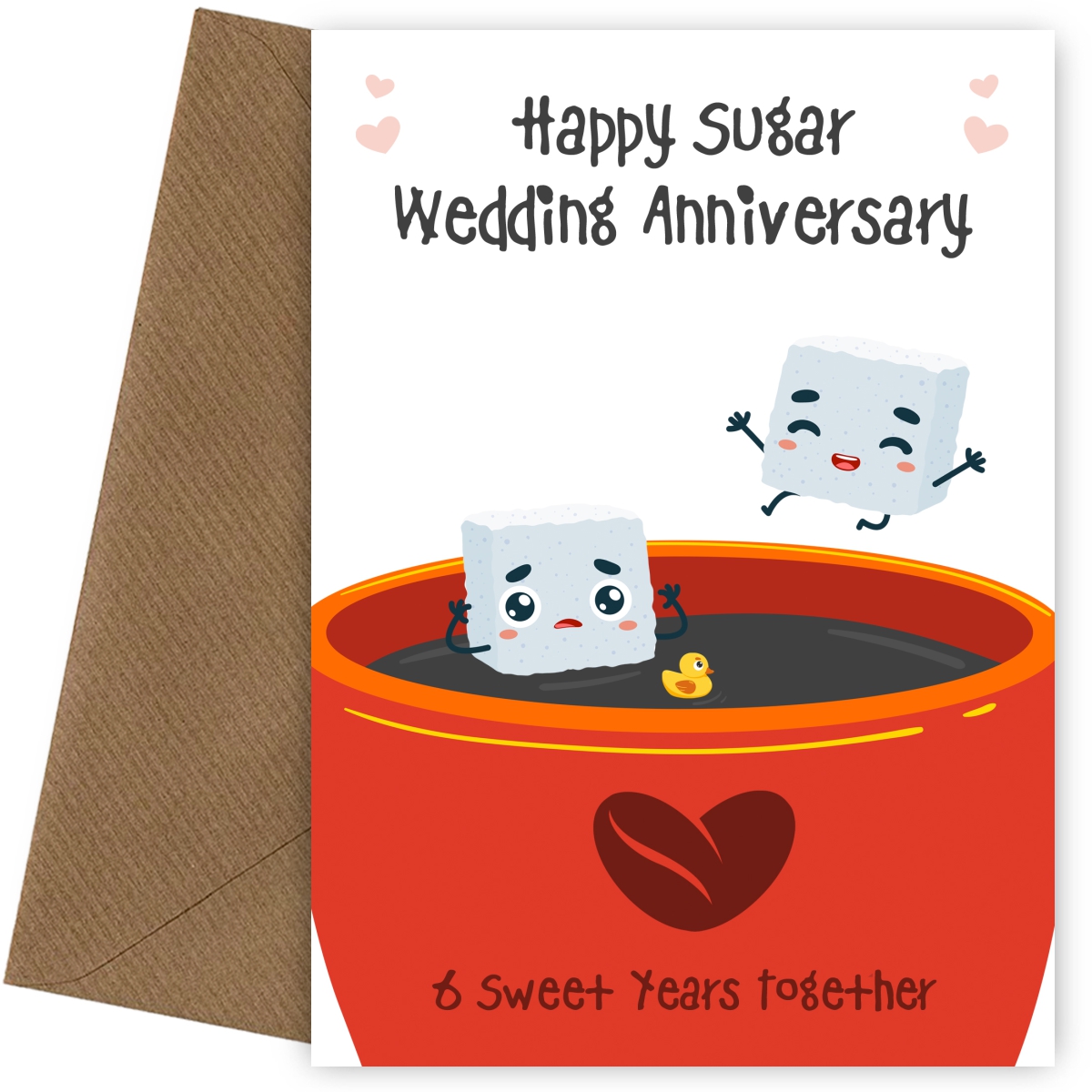 Happy 6th Wedding Anniversary Card for Sugar Anniversary