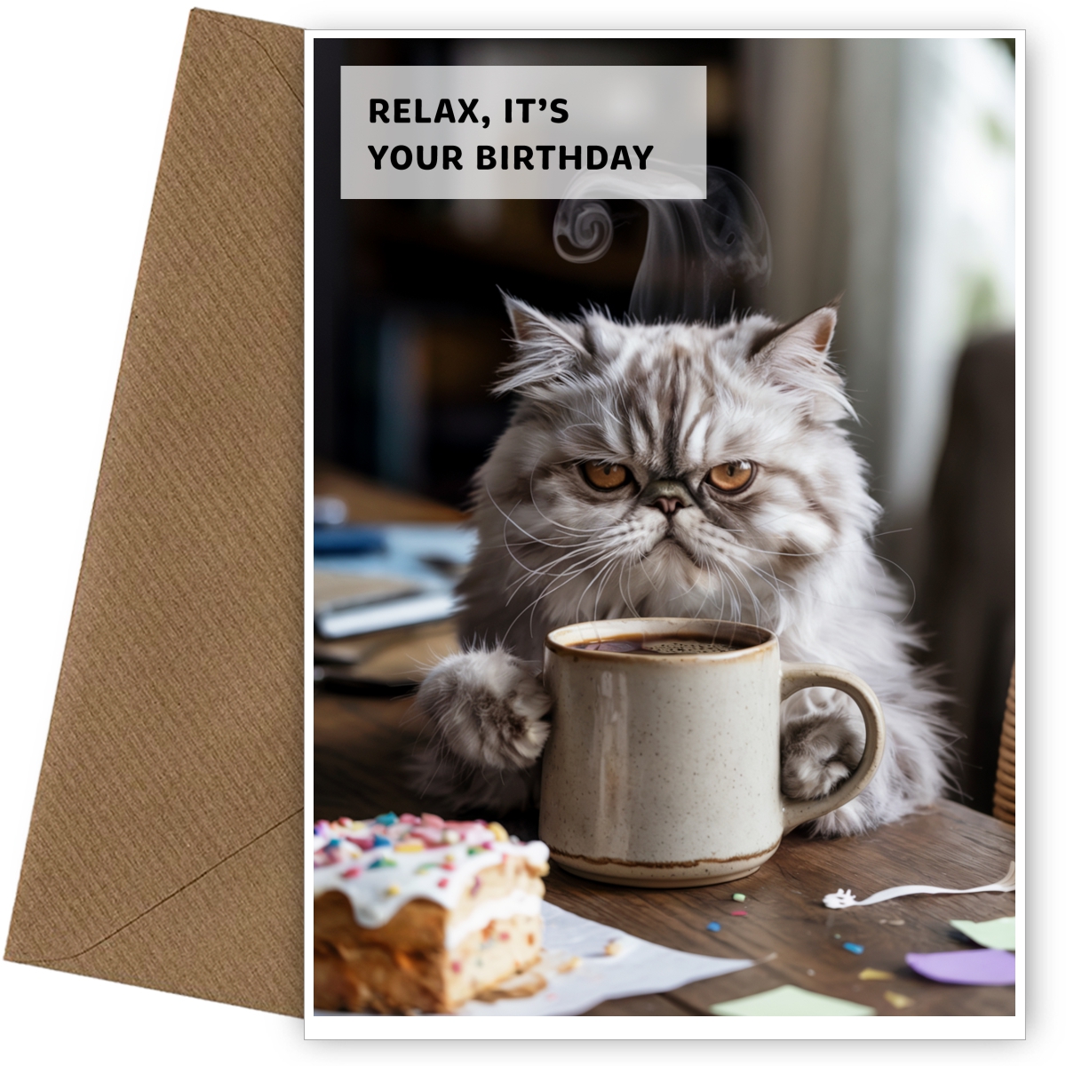 Grumpy Cat Birthday Card - Relax it's Your Birthday Cards for Women