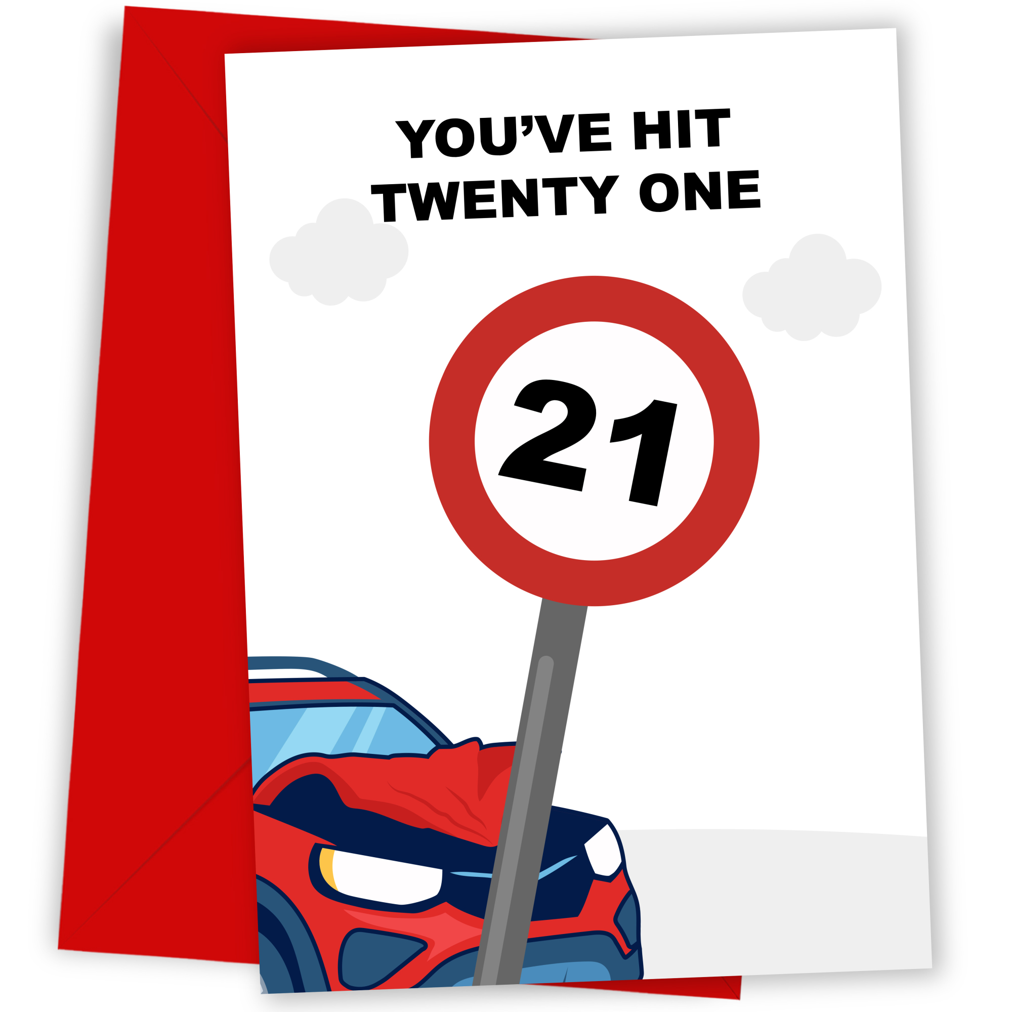 Funny 21st Birthday Card - Hit 21
