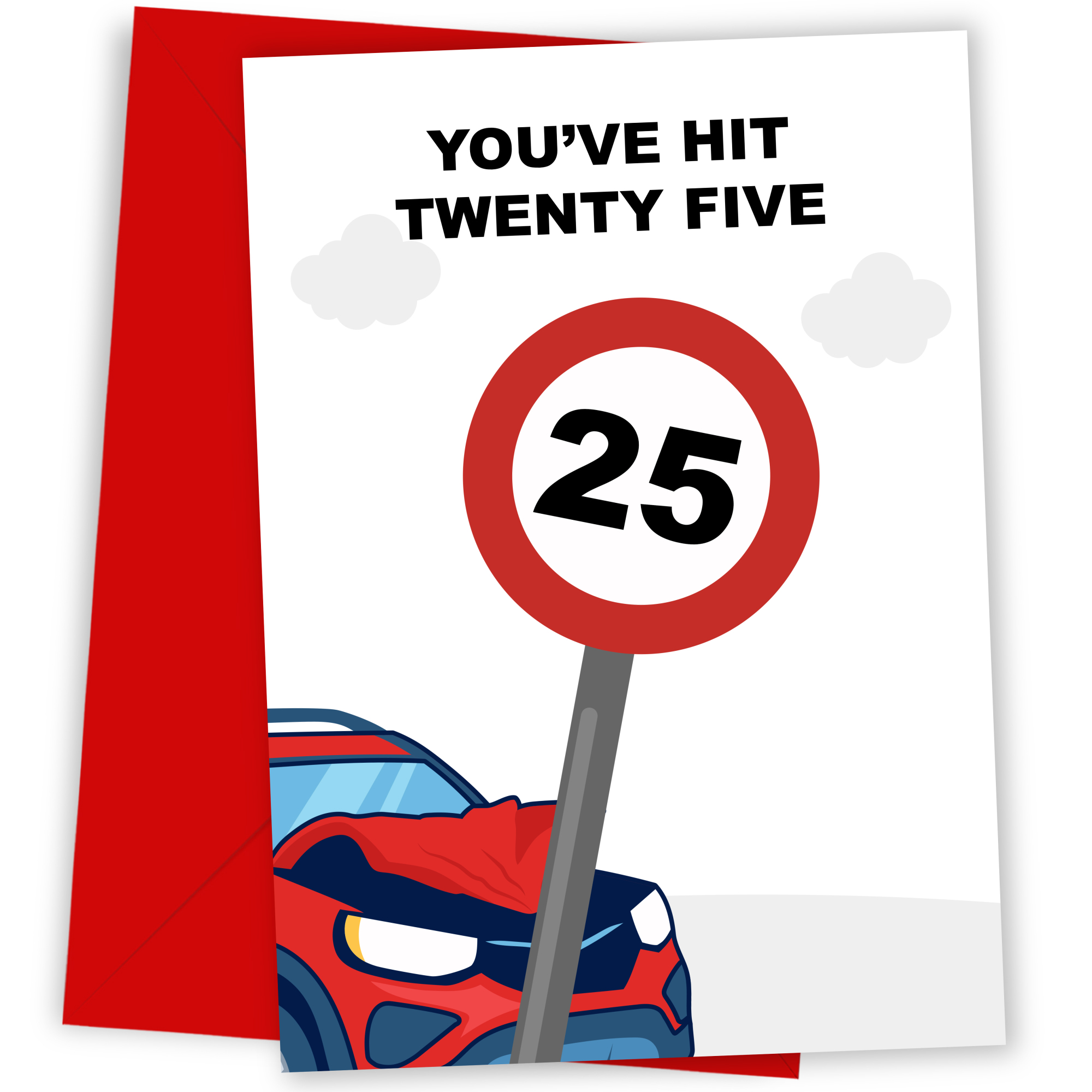 Funny 25th Birthday Card - Hit 25