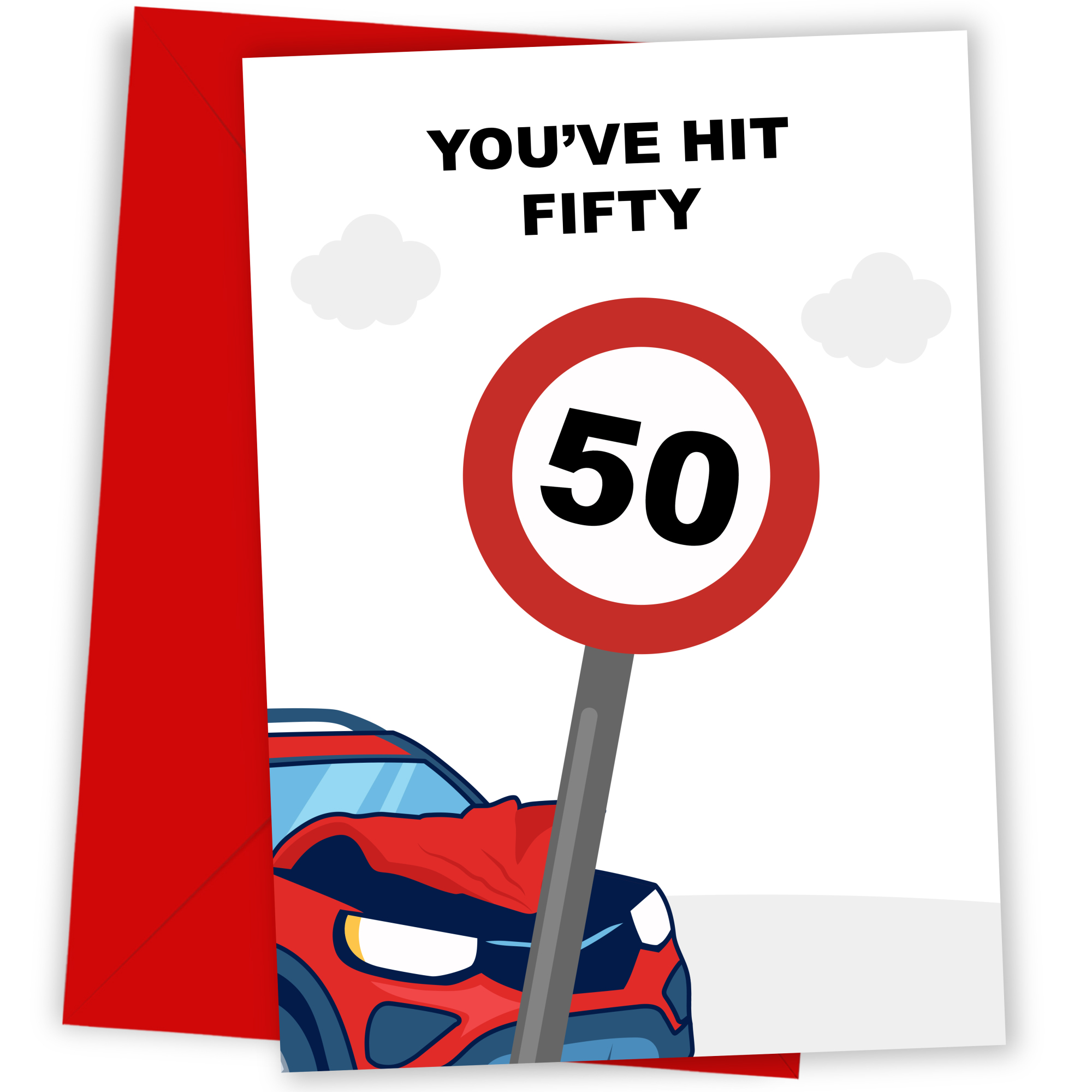 Funny 50th Birthday Card - Hit 50