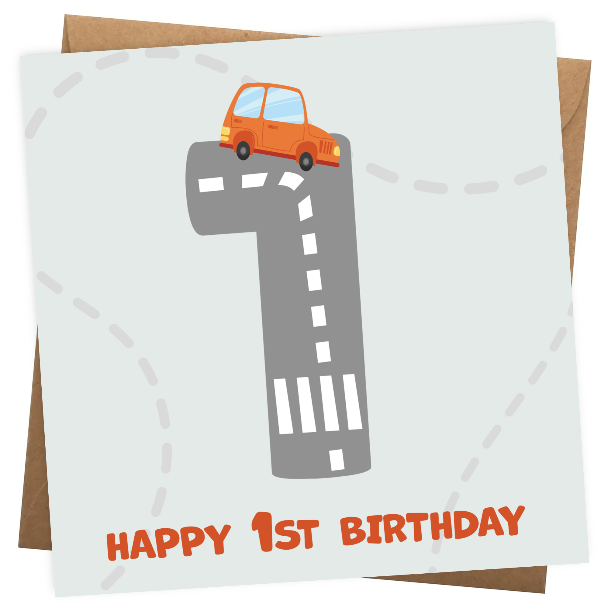 Boys 1st Birthday Card - Cars Playmat Design