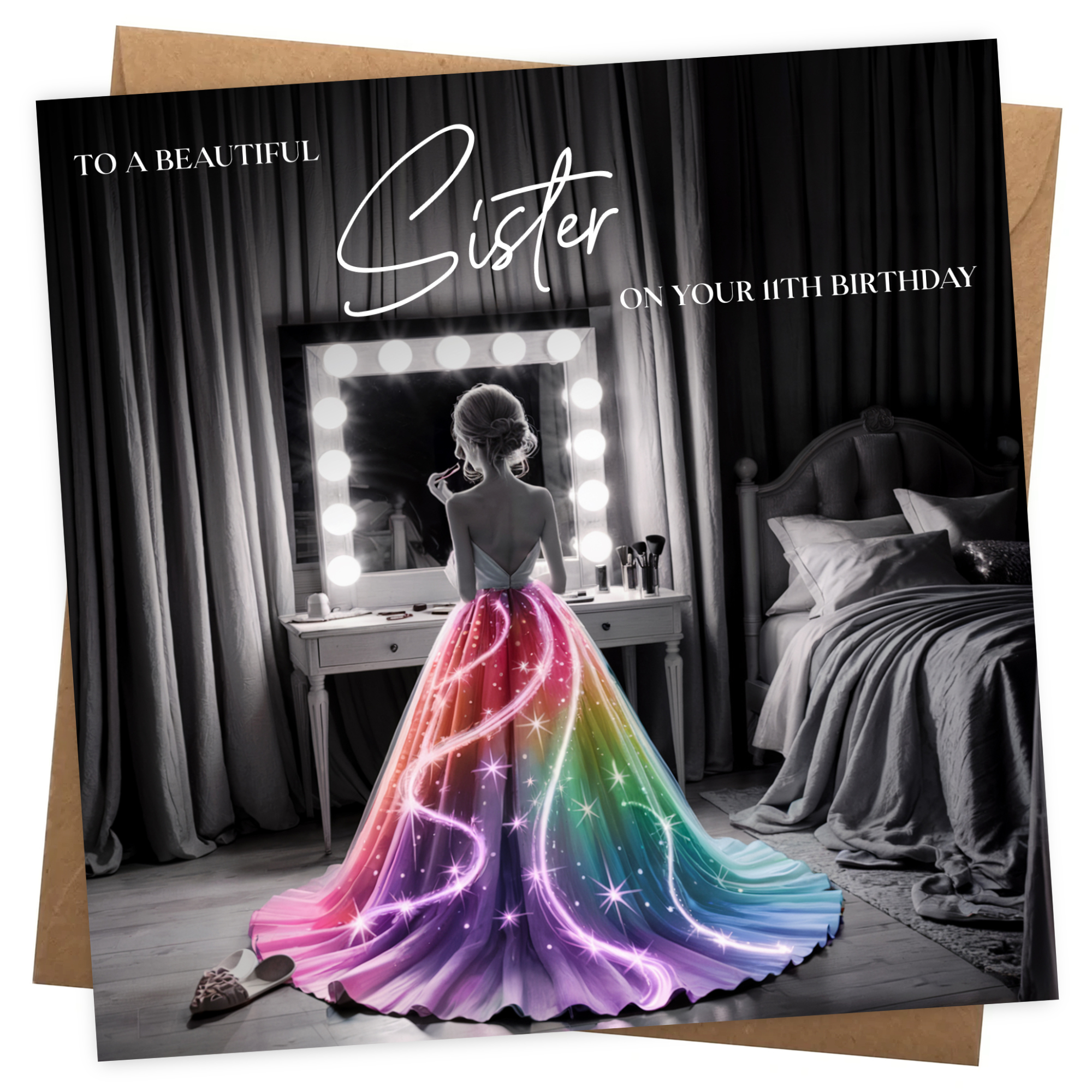 Sister 11th Birthday Card - Elegant Sister Age 11