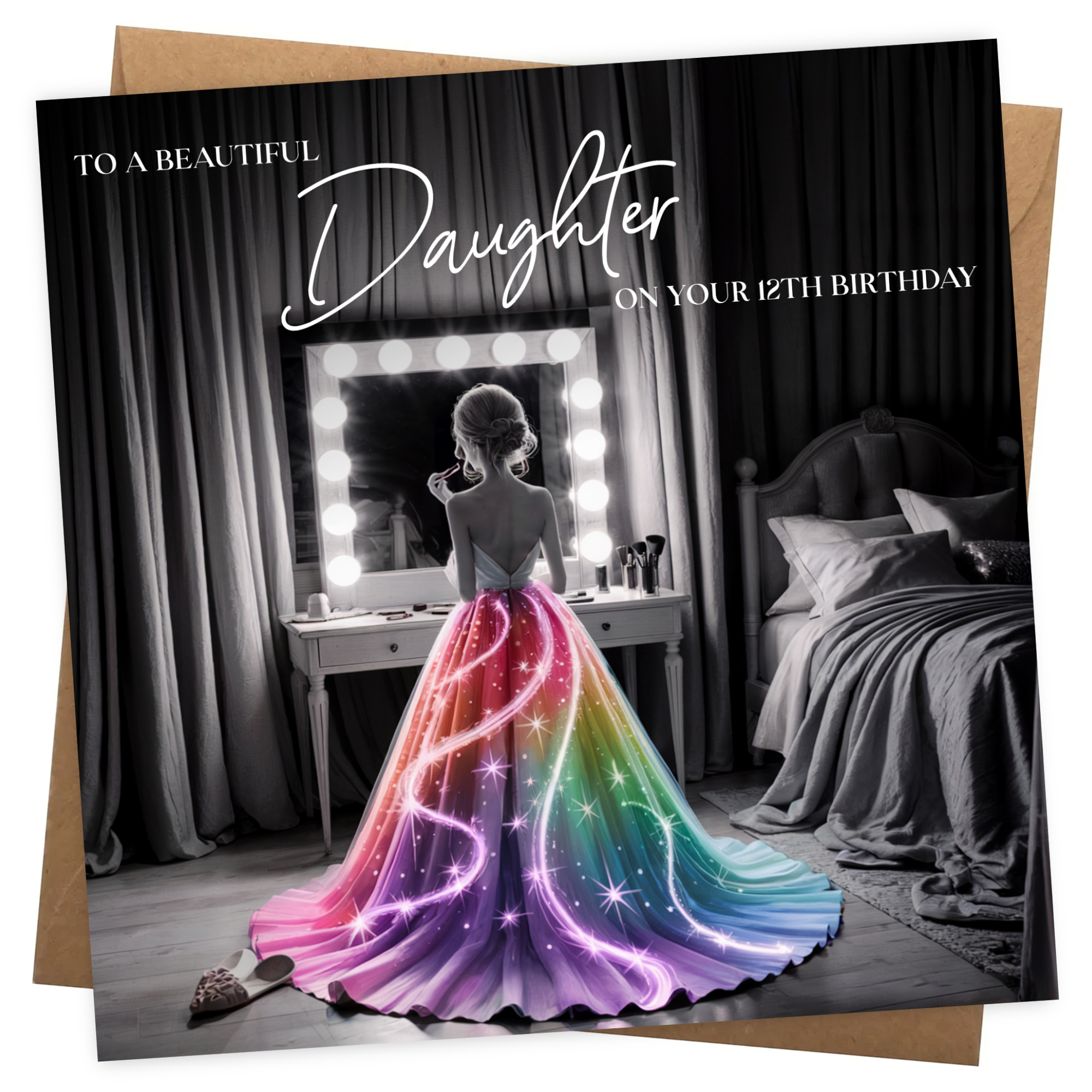 Daughter 12th Birthday Card - Elegant Daughter Age 12