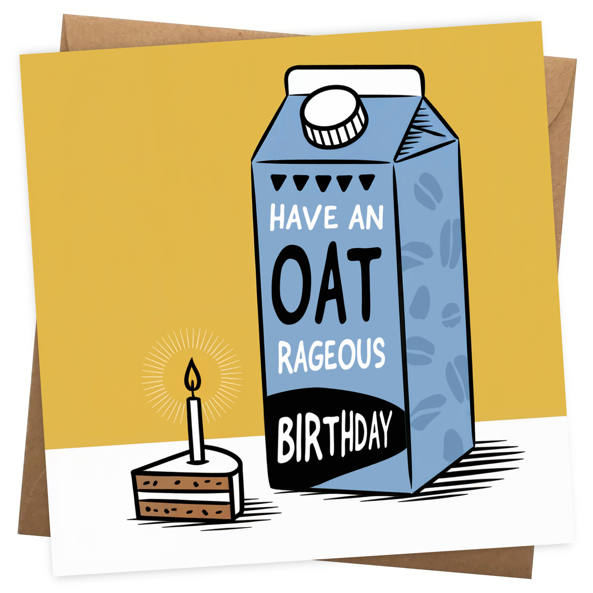 Funny Birthday Cards for Women and Men - Oat Milk Loving Best Friend Pun