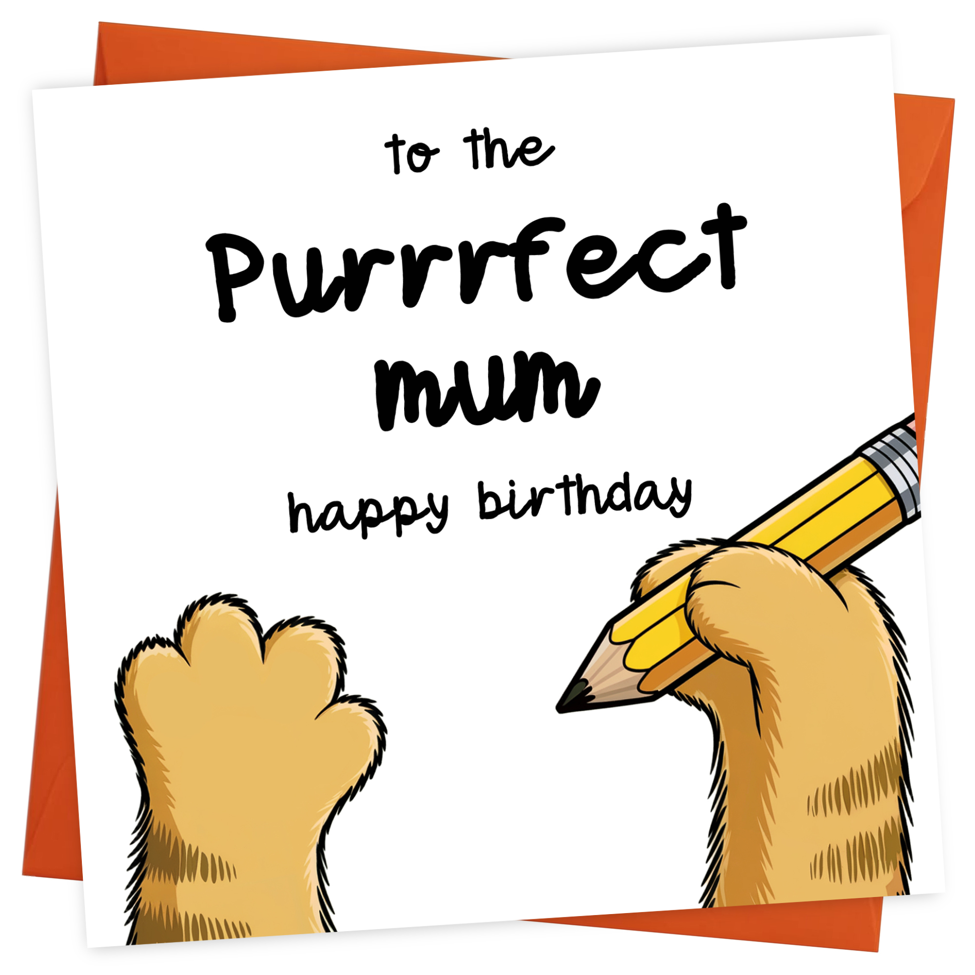 Cat Mum Birthday Card for Women - Purrrfect Funny Birthday Card from the Cat