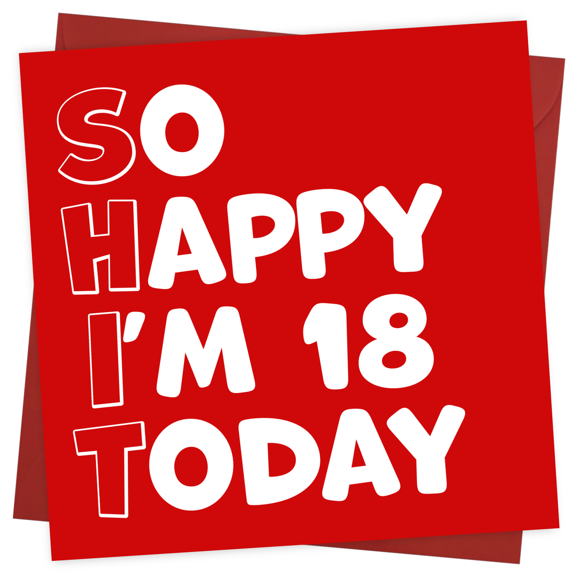 Funny 18th Birthday Cards for Men Women - So Happy