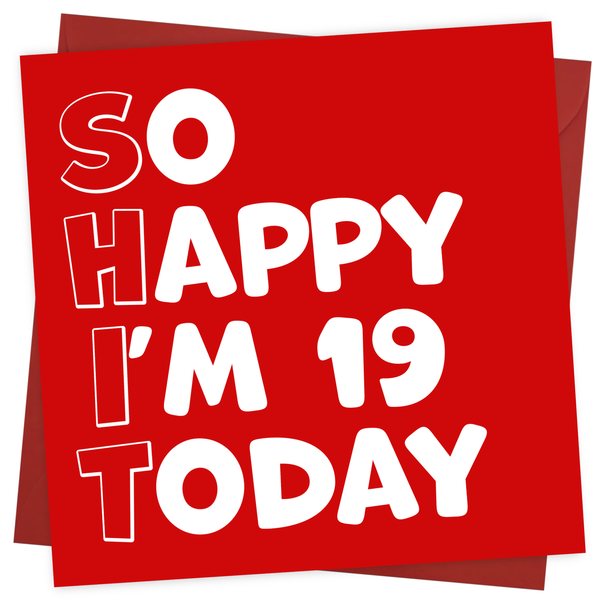 Funny 19th Birthday Cards for Men Women - So Happy