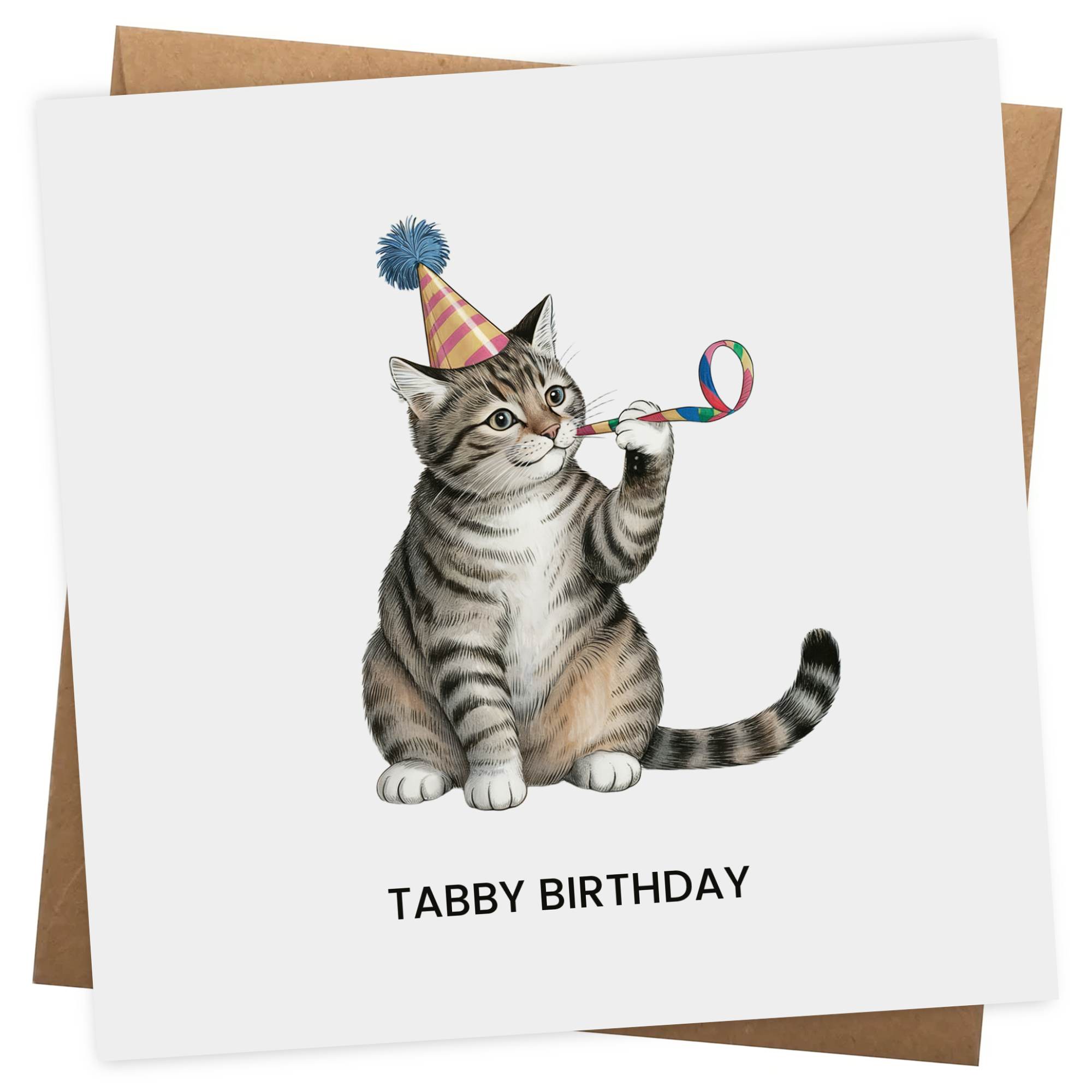 Funny Cat Birthday Card - Tabby Birthday Cards for Women