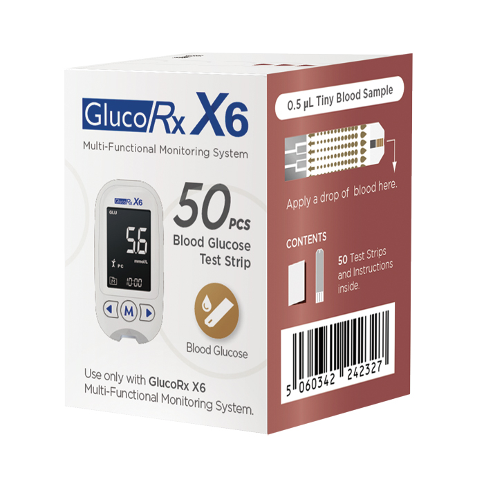 Test Strips for GlucoRx X6 Multi-Functional Monitoring System