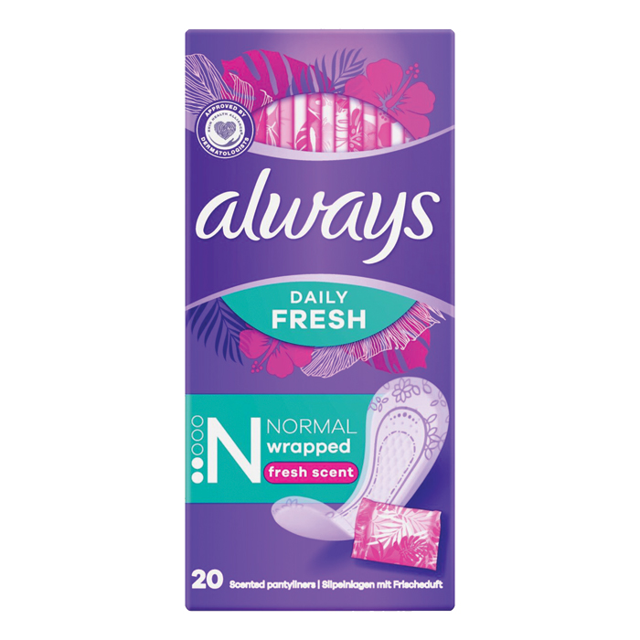Always Daily Fresh Scented Panty Liners - Normal - Single-Wrapped - (Pack 20)
