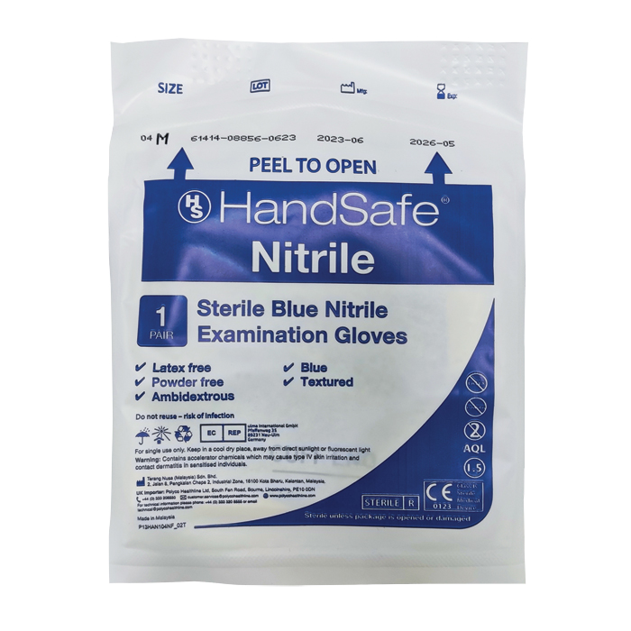 Blue Nitrile Gloves - Sterile