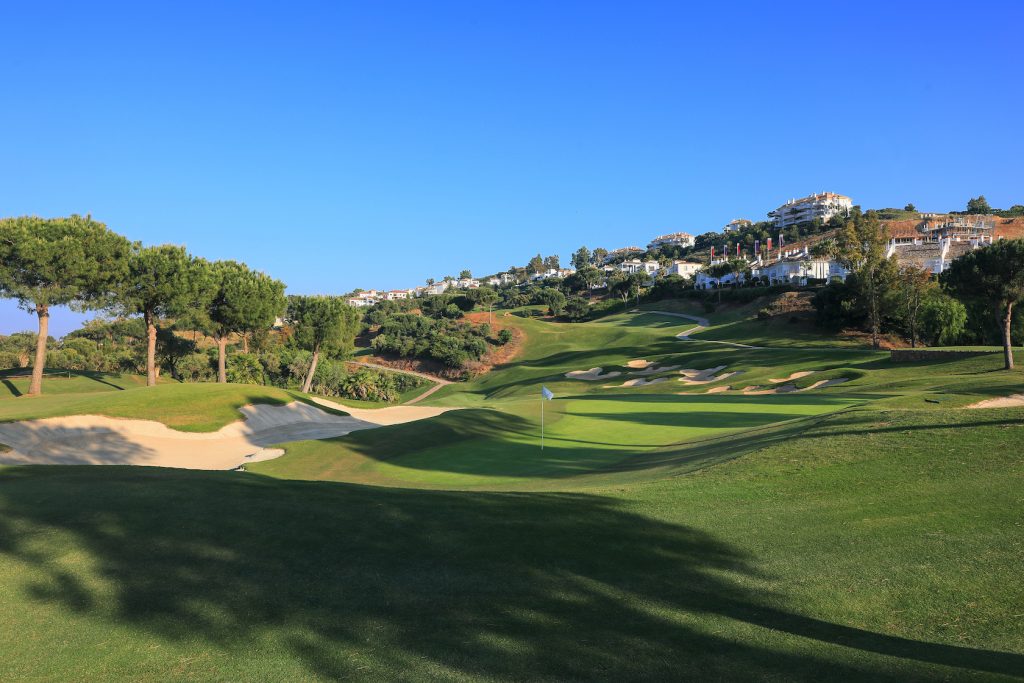 Play golf in Spain on Campo Asia Golf Course at La Cala Golf Resort, Hole 9.