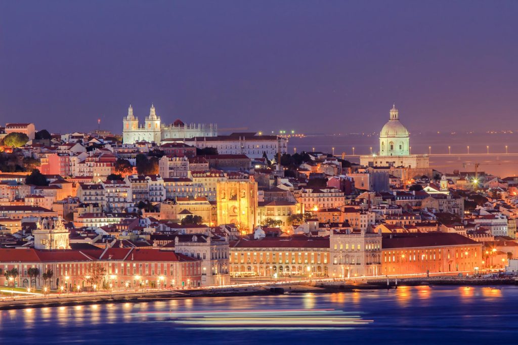 The skyline of Lisbon By Night