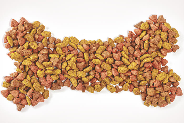 best dog food for German shepherds arranged like a bone