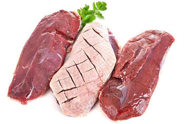three pieces of duck breast fillet