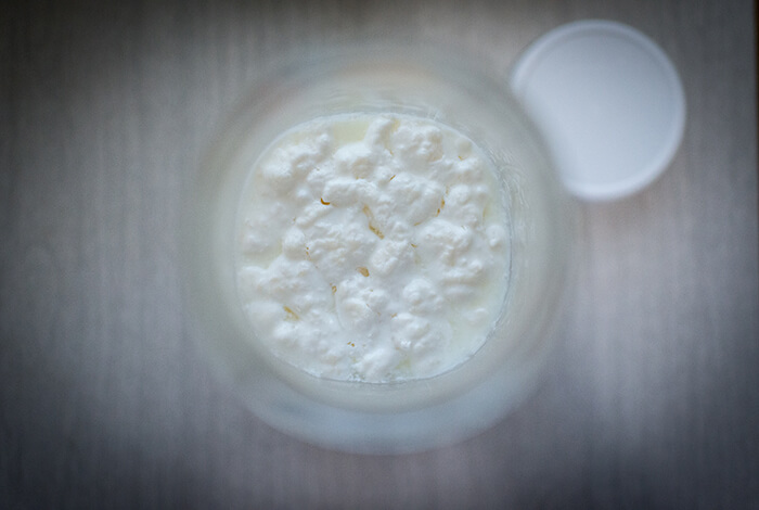 kefir undergoing fermentation process