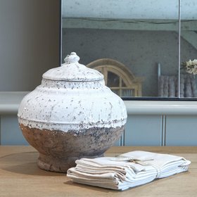 Aged Terracotta Pot With Lid