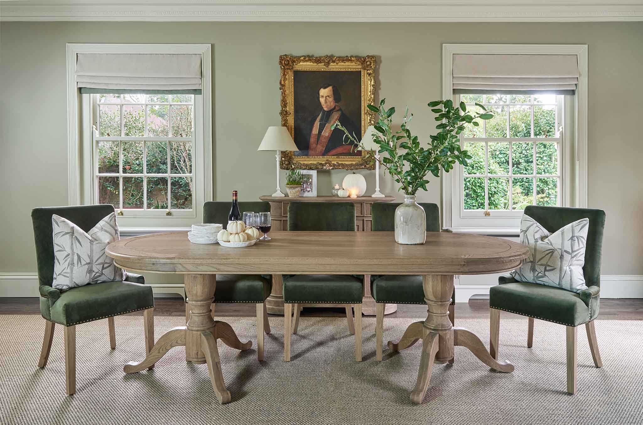 HAMILTON DINING CHAIR - OLIVE GREEN VELVET