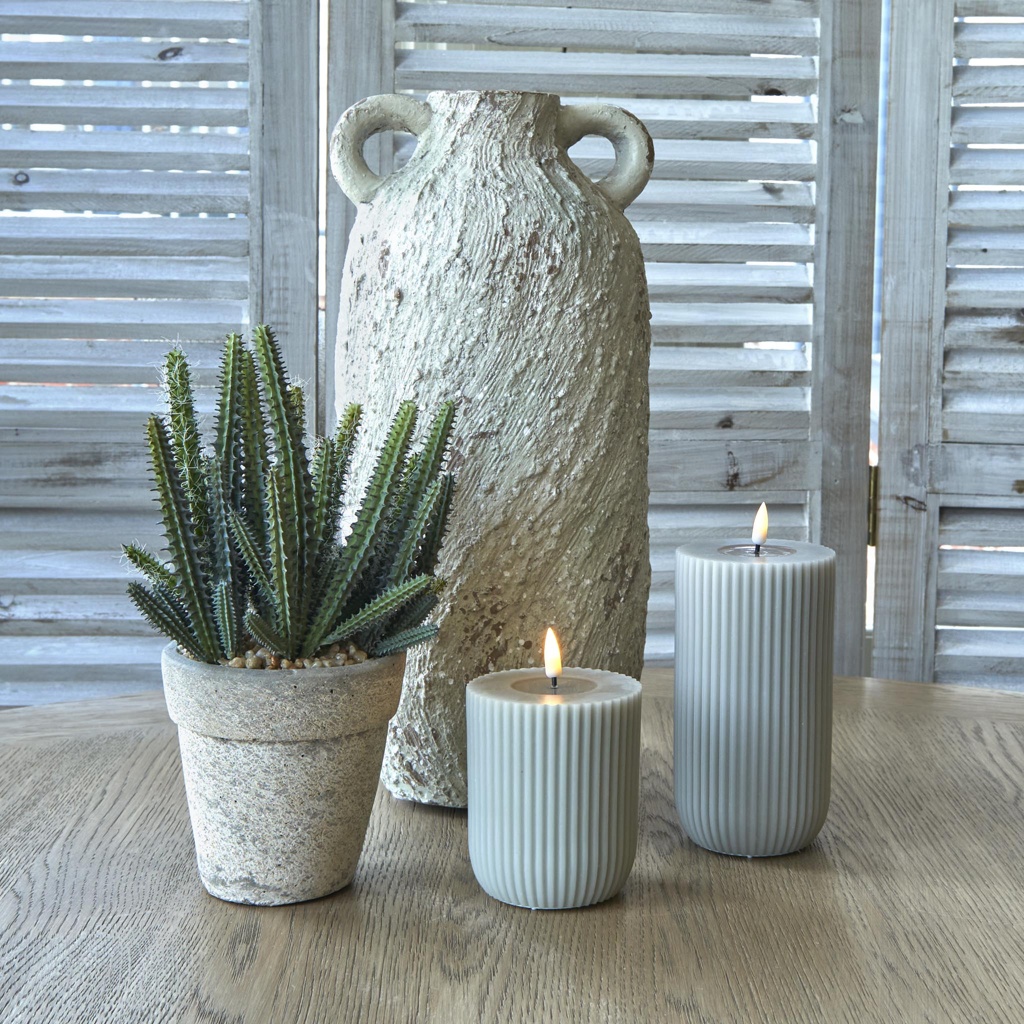 Sand LED Stripe Candle Small