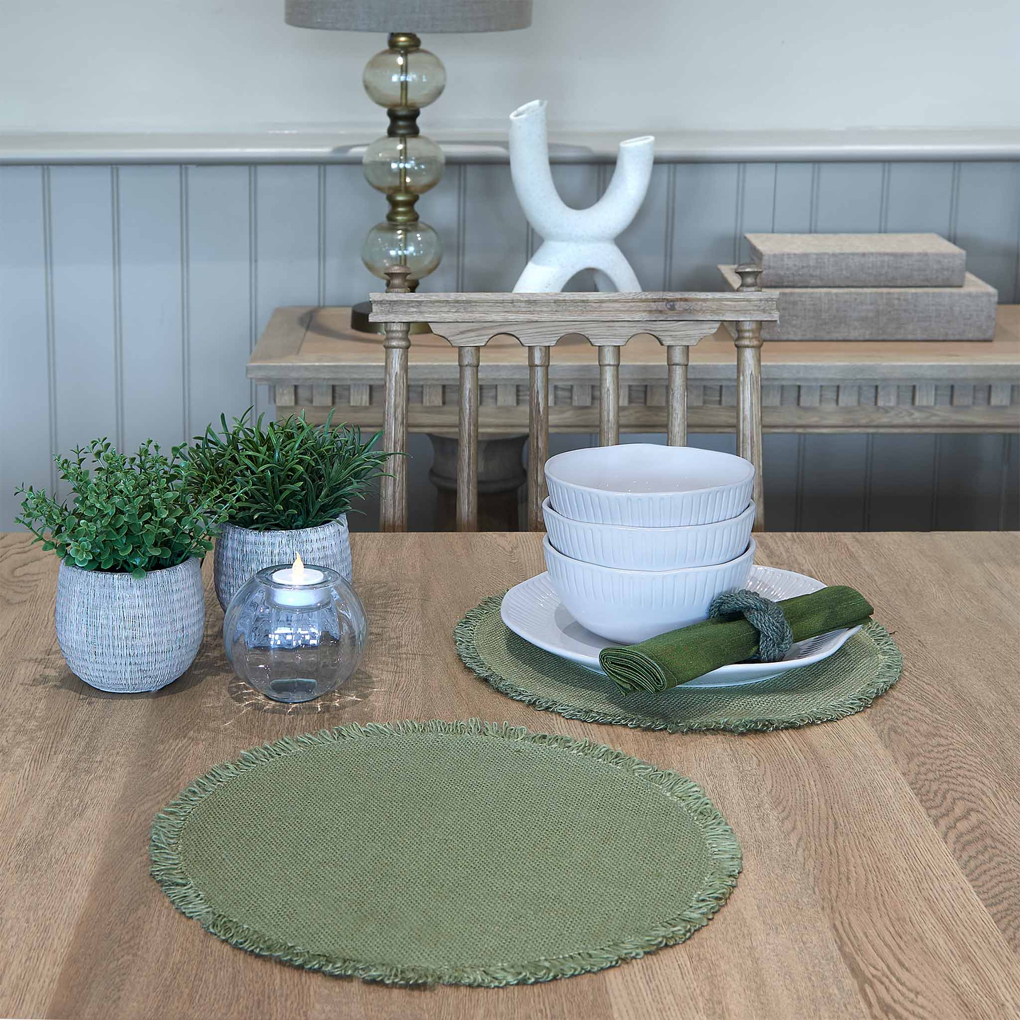 Fringe Placemat Olive