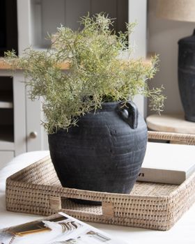 Rustic Black Vase With Handles