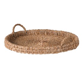 Large Braided Seagrass Round Tray