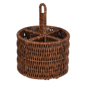 Faux Wicker Cutlery Basket