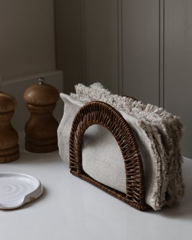 Faux Wicker Napkin Holder