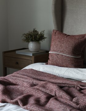 Extra Large Fig Woven Wool Throw And Cushion
