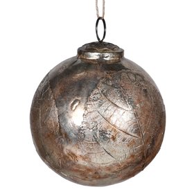 Large Antique Brass Leaf Bauble