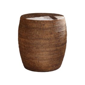 Marbury Brown Rattan Stool