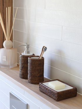 Marbury Brown Rattan Bathroom Collection