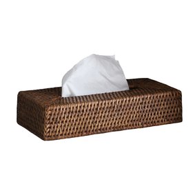 Marbury Brown Rattan Tissue Box Cover