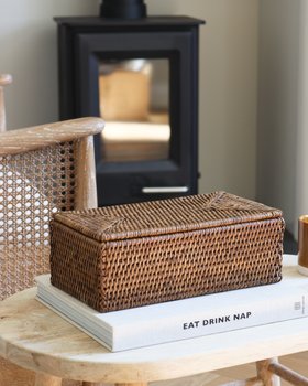 Marbury Brown Rectangular Lidded Storage Basket