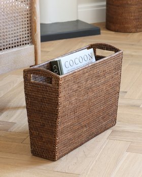 Marbury Brown Rattan Magazine Basket