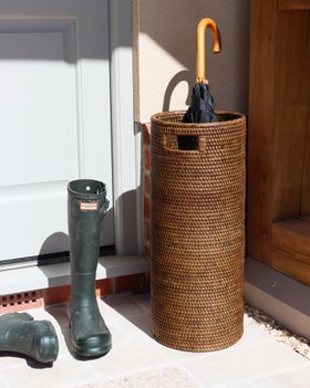 Marbury Brown Rattan Umbrella Basket