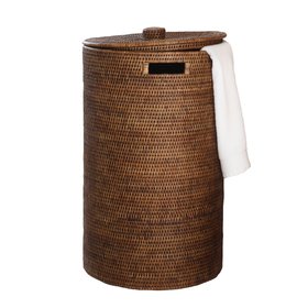 Marbury Brown Round Rattan Laundry Basket