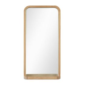 Spiegel Holzrahmen Rechteckig mit Ablage 40x80 cm Natur