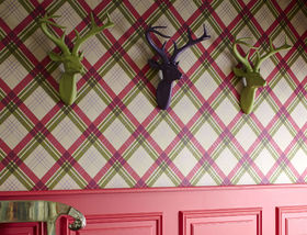 Fairburn Wallcovering Raspberry/Green