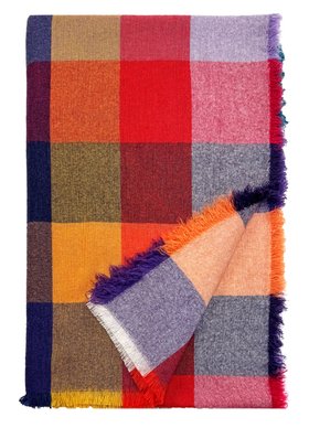 Cashmereplaid St. Tropez lila-rot gefaltet