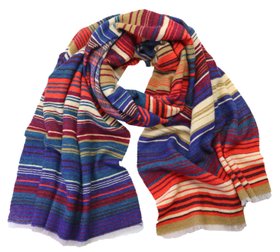 XL-Streifenschal Ariana Terra-Blue