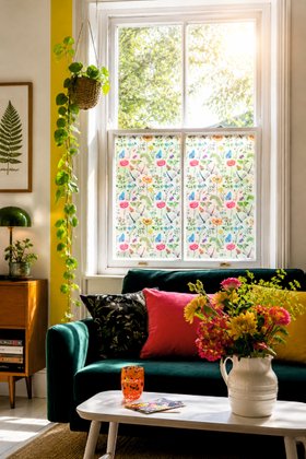 Provence Botanical Patterned Privacy Window Film
