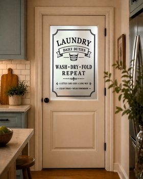 Vintage Laundry Advertisement Window Film Purlfrost