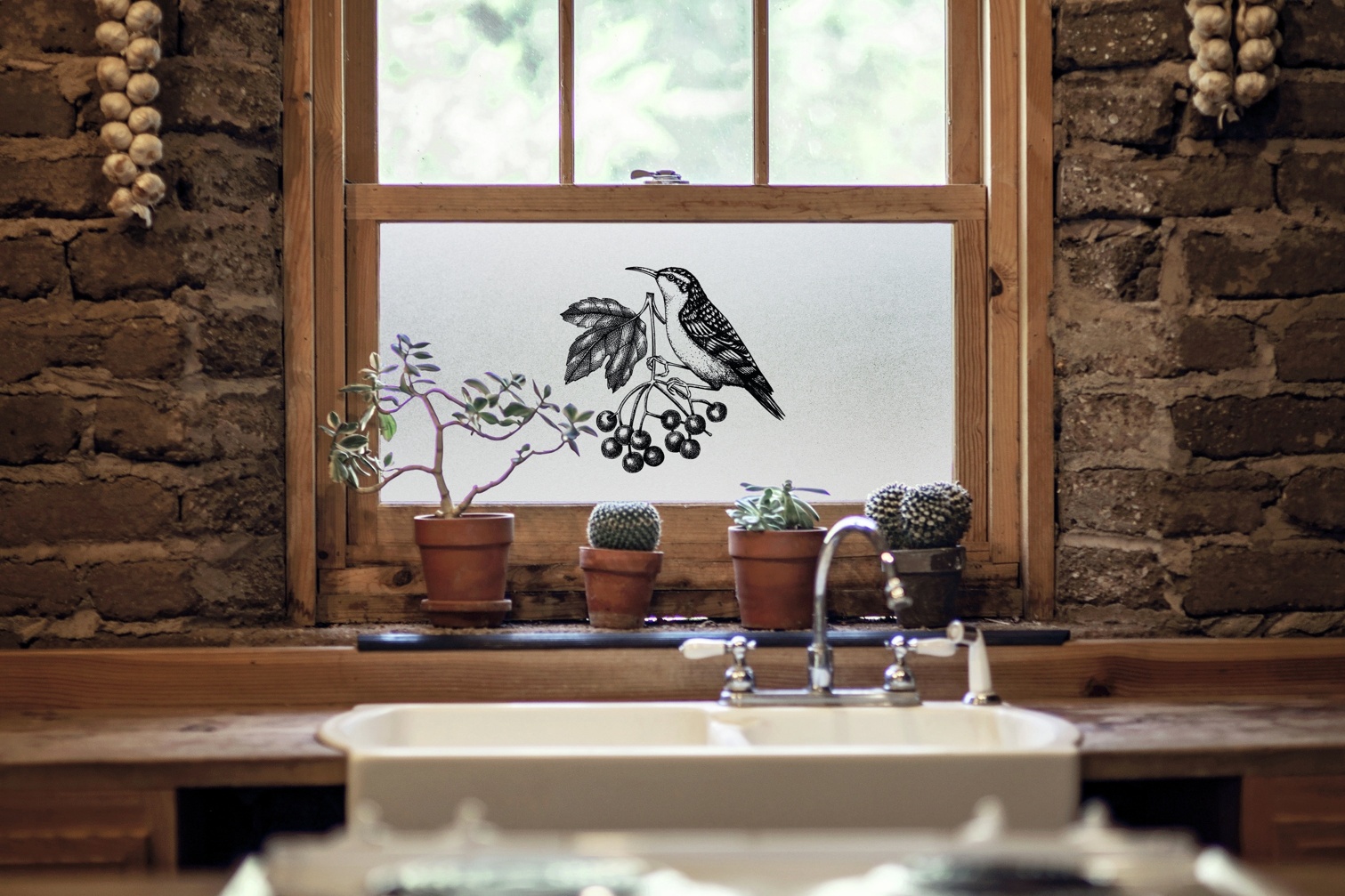 Bird Centrepiece Window Film Design Purlfrost