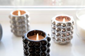 Poundland: Spring 2020 Homewares Range: Ceramic Candles £1 Poundland, Silver/Black/Grey